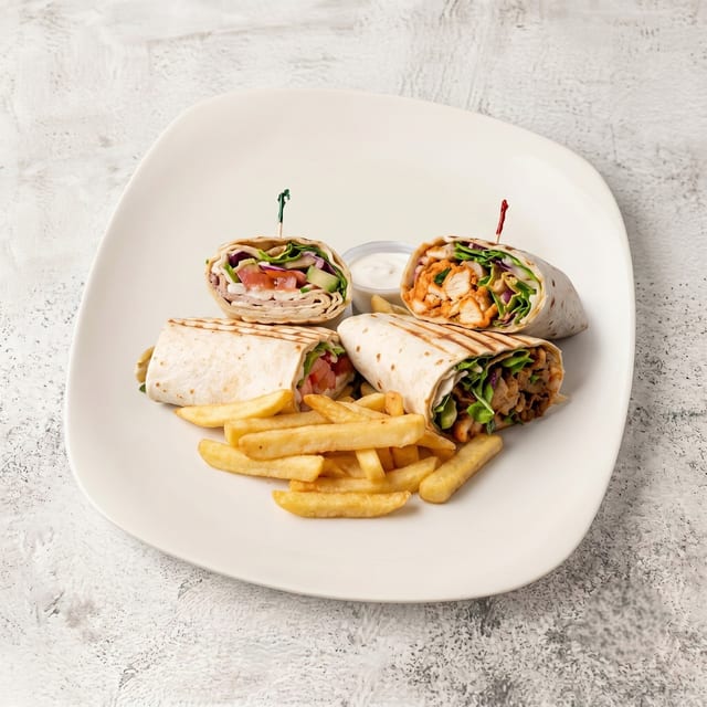 Chicken Souvlaki on a Pita.